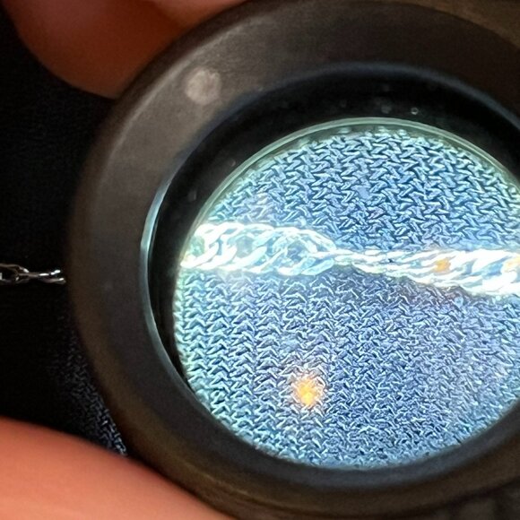 Genuine Larimar & Sterling Silver Pendant on Sterling Silver Twisted Curb Chain - Picture 12 of 16